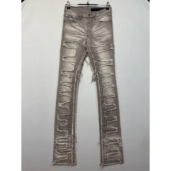 Rockstar Original Men Stacked RSM 225 Flare Denim Jeans Size 30 Hallie C053 -24 - Picture 1 of 16